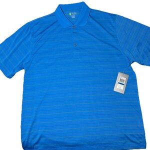 Izod Vibrant Blue Striped Polo T-Shirt Men’s XL NWT